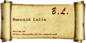 Bencsik Lelle névjegykártya